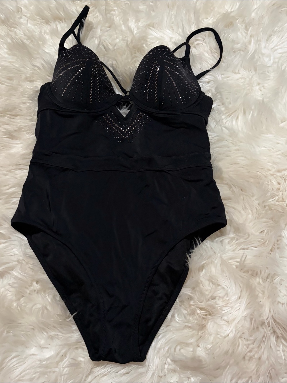 La Senza black bejewelled one piece swimsuit size M